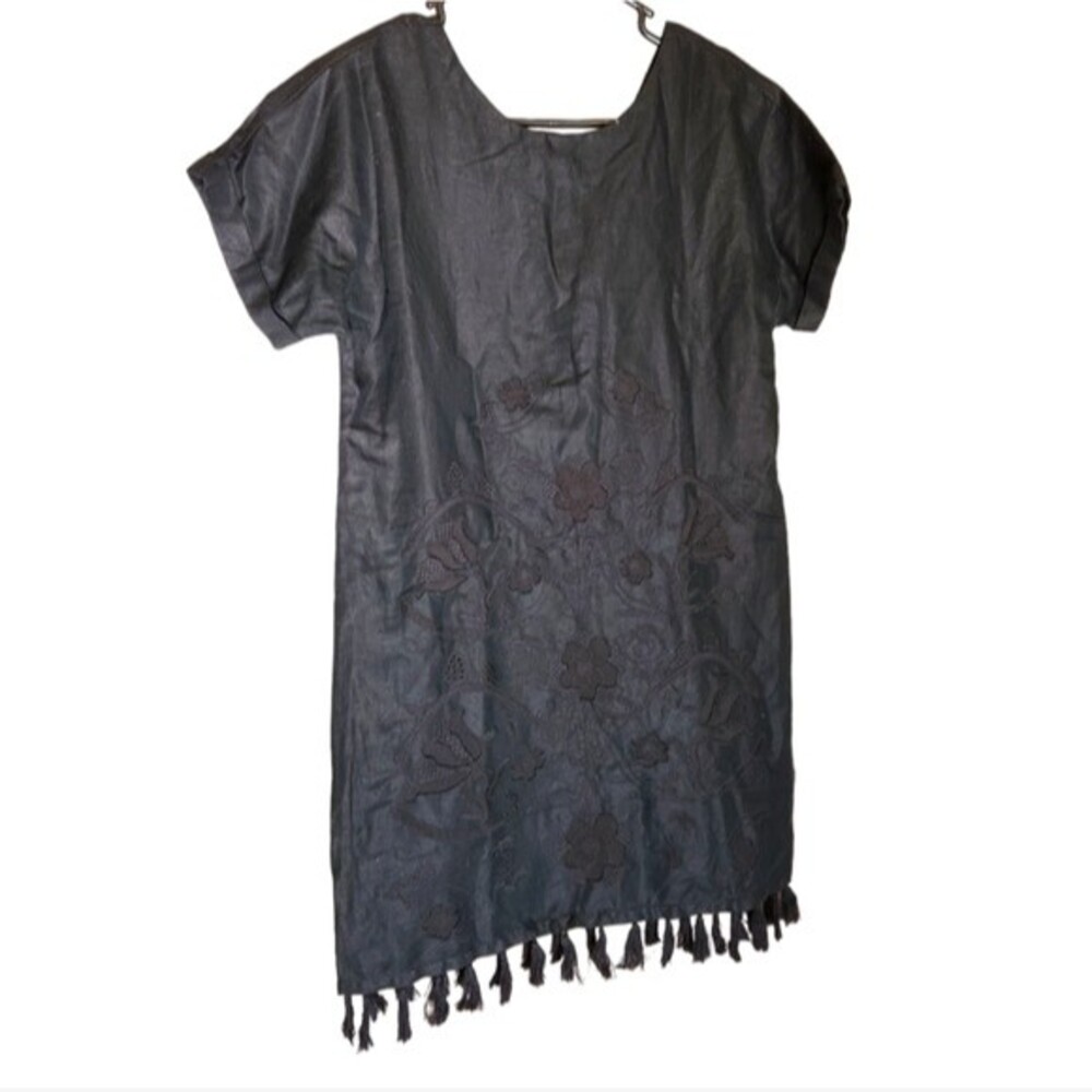 Madewell Black Embroidered Shift Dress Size XS